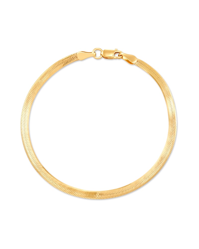 Herringbone Chain Bracelet in 18k Yellow Gold Vermeil image number 0